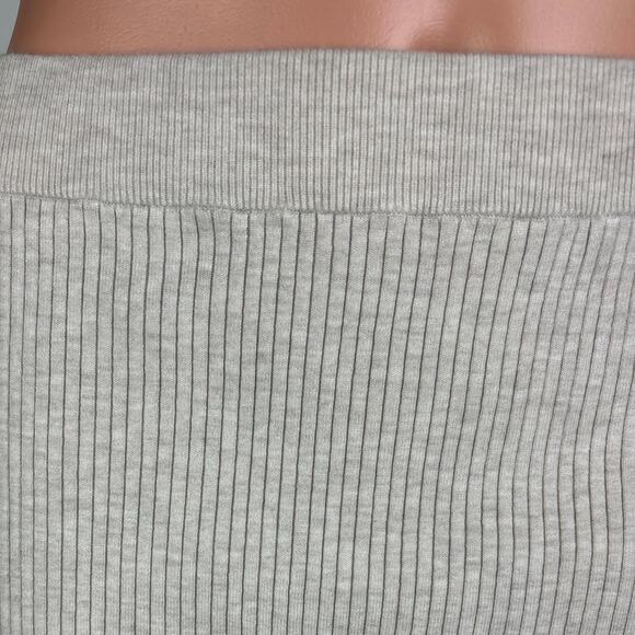 Aritzia Wilfred Beige Ribbed Knit Stretch Bodycon Straight Mini Pencil Skirt - M - Picture 4 of 7